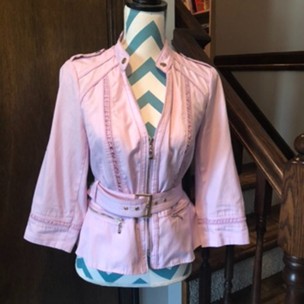 Lavender White House Black Market Belted Jacket Size 8